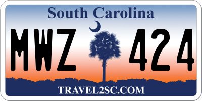 SC license plate MWZ424