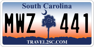 SC license plate MWZ441