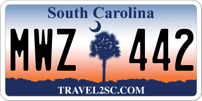 SC license plate MWZ442