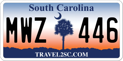SC license plate MWZ446