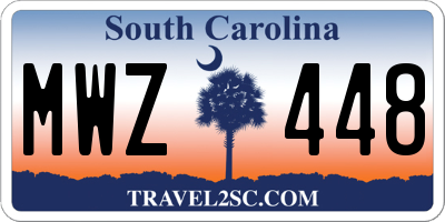 SC license plate MWZ448
