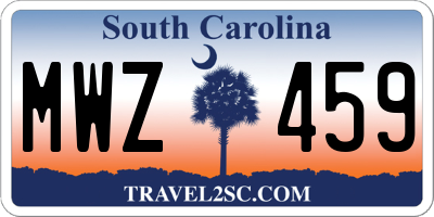 SC license plate MWZ459