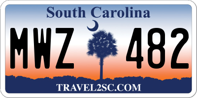 SC license plate MWZ482