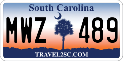 SC license plate MWZ489