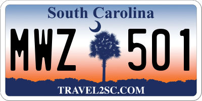 SC license plate MWZ501