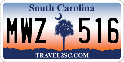 SC license plate MWZ516