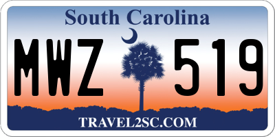SC license plate MWZ519