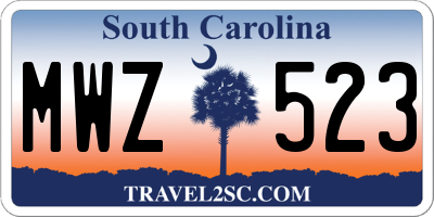 SC license plate MWZ523