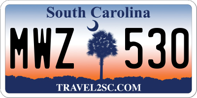 SC license plate MWZ530