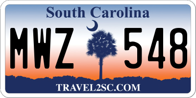 SC license plate MWZ548