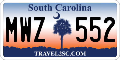 SC license plate MWZ552