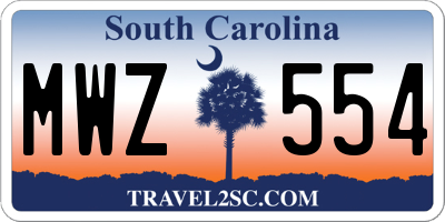 SC license plate MWZ554
