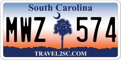 SC license plate MWZ574