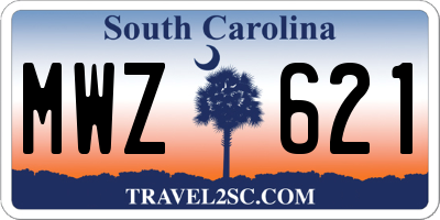 SC license plate MWZ621