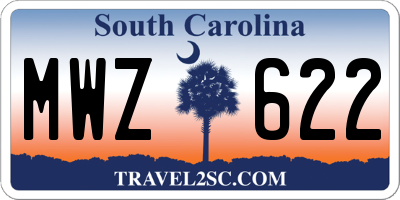SC license plate MWZ622