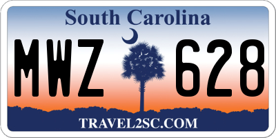 SC license plate MWZ628