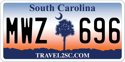 SC license plate MWZ696