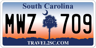SC license plate MWZ709