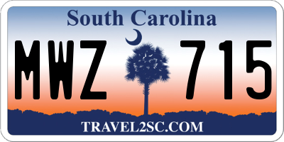 SC license plate MWZ715