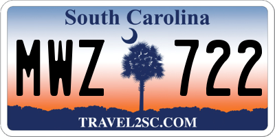 SC license plate MWZ722