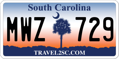 SC license plate MWZ729