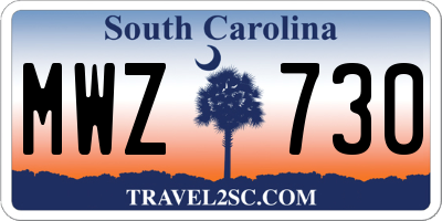 SC license plate MWZ730