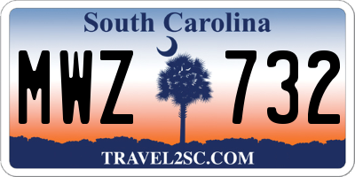 SC license plate MWZ732
