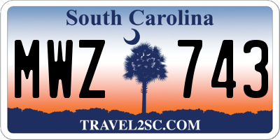 SC license plate MWZ743