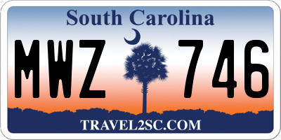 SC license plate MWZ746