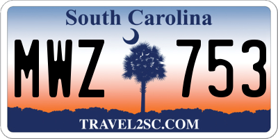 SC license plate MWZ753