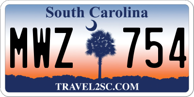 SC license plate MWZ754