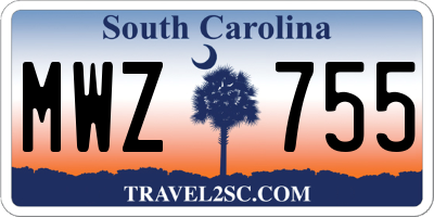SC license plate MWZ755