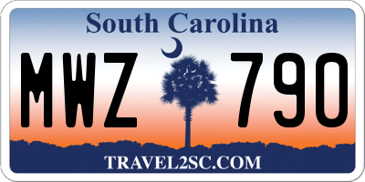 SC license plate MWZ790
