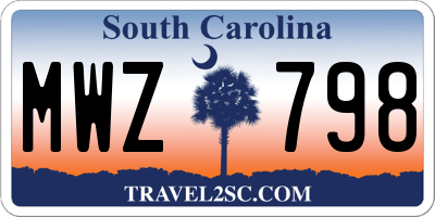 SC license plate MWZ798