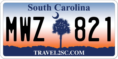 SC license plate MWZ821
