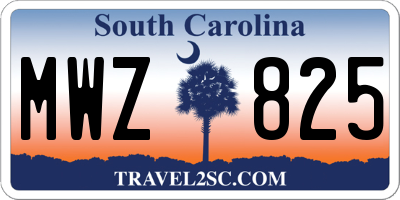SC license plate MWZ825