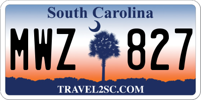 SC license plate MWZ827