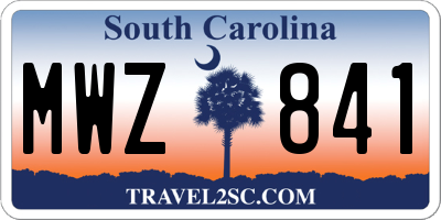 SC license plate MWZ841