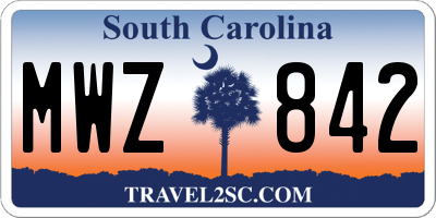 SC license plate MWZ842