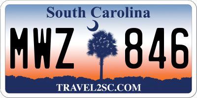 SC license plate MWZ846