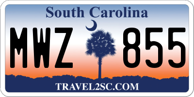 SC license plate MWZ855
