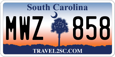 SC license plate MWZ858