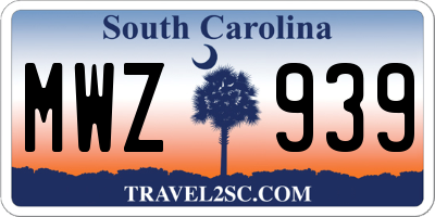 SC license plate MWZ939