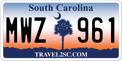 SC license plate MWZ961