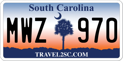 SC license plate MWZ970