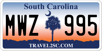 SC license plate MWZ995