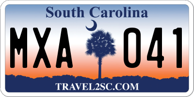 SC license plate MXA041