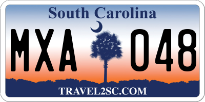SC license plate MXA048