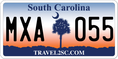 SC license plate MXA055