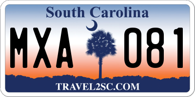 SC license plate MXA081